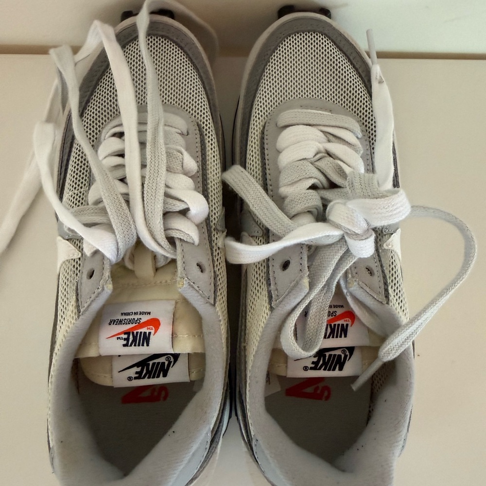 Rare Nike x SACAI White and Gray Mesh Athletic Sneakers